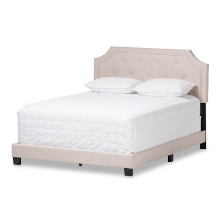 Baxton Studio Willis Modern Light Beige Upholstered Full Size Bed 136-7460